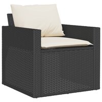 Loungeset Manuka met kussens poly rattan zwart