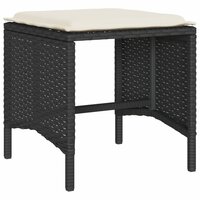 Loungeset Manuka met kussens poly rattan zwart