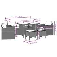Loungeset Manuka met kussens poly rattan zwart