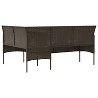 Loungeset Ludo L-vormig met kussens poly rattan bruin