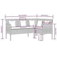 Loungeset Ludo L-vormig met kussens poly rattan bruin