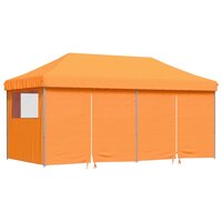 Partytent Oerrock inklapbaar pop-up met 4 zijwanden oranje