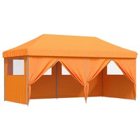 Partytent Oerrock inklapbaar pop-up met 4 zijwanden oranje