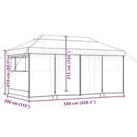 Partytent Oerrock inklapbaar pop-up met 4 zijwanden oranje