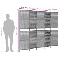 Kamerscherm 5 panelen poly rattan beige - Buiten of binnen
