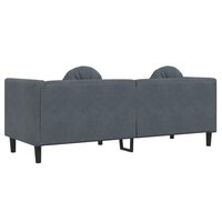 Bank Roderick 194cm met kussens 3-zits fluweel donkergrijs