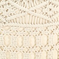 Poef macram&eacute; handgemaakt 45x30 cm katoen cr&egrave;me