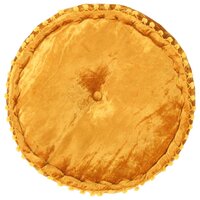 Poef rond 40x20 cm fluweel mosterdkleurig