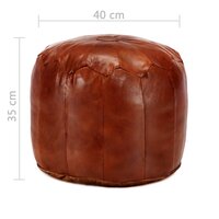 Poef 40x35 cm echt geitenleer tan bruin