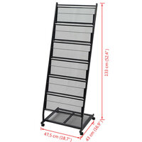 Folderhouder Prestige zwart 47,5x43x133 cm A4