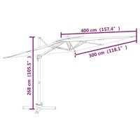 Zweefparasol  Heleen met dubbel dak 400x300 cm zandwit