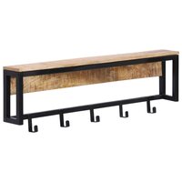 Kapstok Hansa 87x10x27 cm massief ruw mangohout