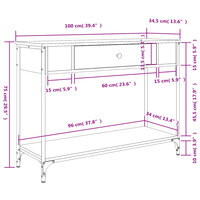Wandtafel Ludo 100x34,5x75 cm hout gerookt eikenkleurig