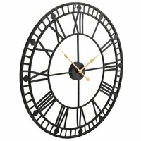 Wandklok vintage-stijl met quartz-mechanisme XXL 60 cm metaal