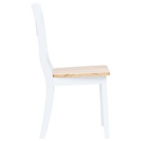Eethoek Mischa massief rubberwood wit en bruin rond 106cm