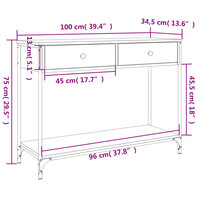 Wandtafel Lucien 100x34,5x75 cm bewerkt hout bruin eikenkleur