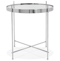 Bijzettafel Espejo rond 40cm chroom met spiegelglas