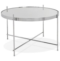 Salontafel Espejo rond 60cm chroom met spiegelglas