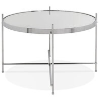 Salontafel Espejo rond 60cm chroom met spiegelglas