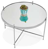 Salontafel Espejo rond 60cm chroom met spiegelglas