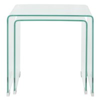 Bijzettafel Oranjewoud set 2-dlg transparant gehard glas