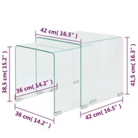 Bijzettafel Oranjewoud set 2-dlg transparant gehard glas