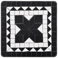 Bijzettafel moza&iuml;ek keramiek zwart en wit - binnen of buiten