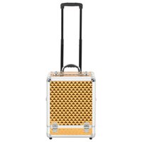 Make-up trolley 35x29x45 cm aluminium goudkleurig rolkoffer