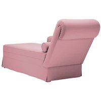 Chaise longue met bolster en rechterarmleuning velvet roze