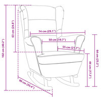 Fauteuil Schommelstoel Francis stof velvet zwart