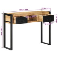 Wandtafel Wammes 100x35x75 cm massief ruw mangohout