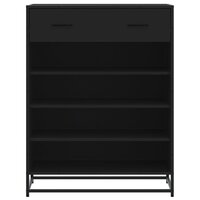 Schoenenkast 75x38x97,5 cm hout en metaal zwart