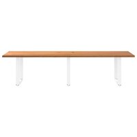 Eettafel Living 320x90x74 cm massief eikenhout bruin met witte poten