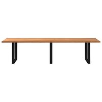 Eettafel Living rechthoekig 320x90x74 cm massief eikenhout lichtbruin