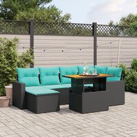 11-delige Loungeset Diner met kussens poly rattan beige