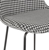 Counter chair Barkruk Spark - Pied-De-Poule-Stof - Zwarte Metalen Poten
