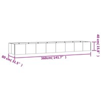 Plantenbak verhoogd 360x80x40 cm cortenstaal