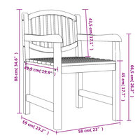 5-delige Tuinset Maria massief teakhout  - Tafel met 4 stoelen