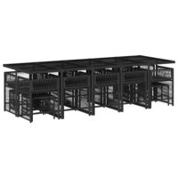 15-delige Tuinset Kravet met kussens poly rattan zwart