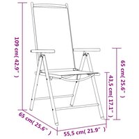 7-delige Tuinset Albert aluminium zwart en bruin - verstelbaar