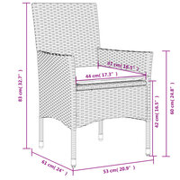 5-delige Tuinset Anthem met kussens poly rattan en glas grijs