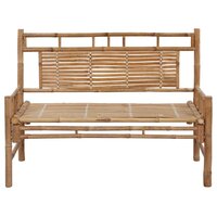 Tuinbank Guru met kussen creme 120 cm bamboe