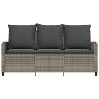 Tuinbank Calipso 3-zits met kussens &amp; tafel poly rattan grijs
