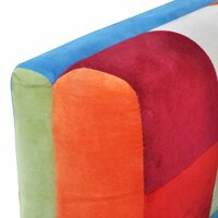 Fauteuil Muze met patchwork ontwerp en verchroomde poten kubus stof