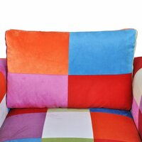 Fauteuil Muze met patchwork ontwerp en verchroomde poten kubus stof