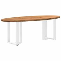 Eettafel Xantippe 220x100x74 cm ovaal massief eikenhout lichtbruin