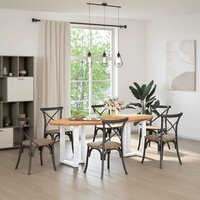 Eettafel Xantippe 220x100x74 cm ovaal massief eikenhout lichtbruin
