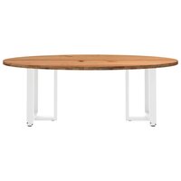 Eettafel Xantippe 220x100x74 cm ovaal massief eikenhout lichtbruin