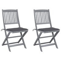 Tuinstoelen Patrick SET 2 st inklapbaar met kussens massief acaciahout