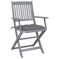 Tuinstoelen Anton SET 2 st inklapbaar met kussens massief acaciahout
